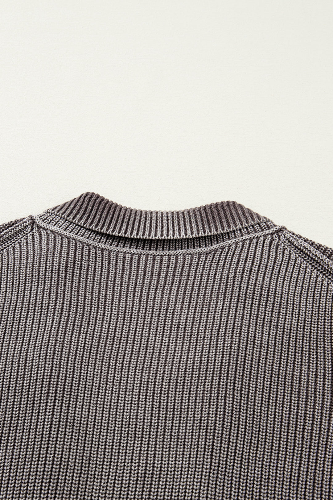 Mineral Wash Exposed Seam Patchwork Knit Open Sweater Cardigan