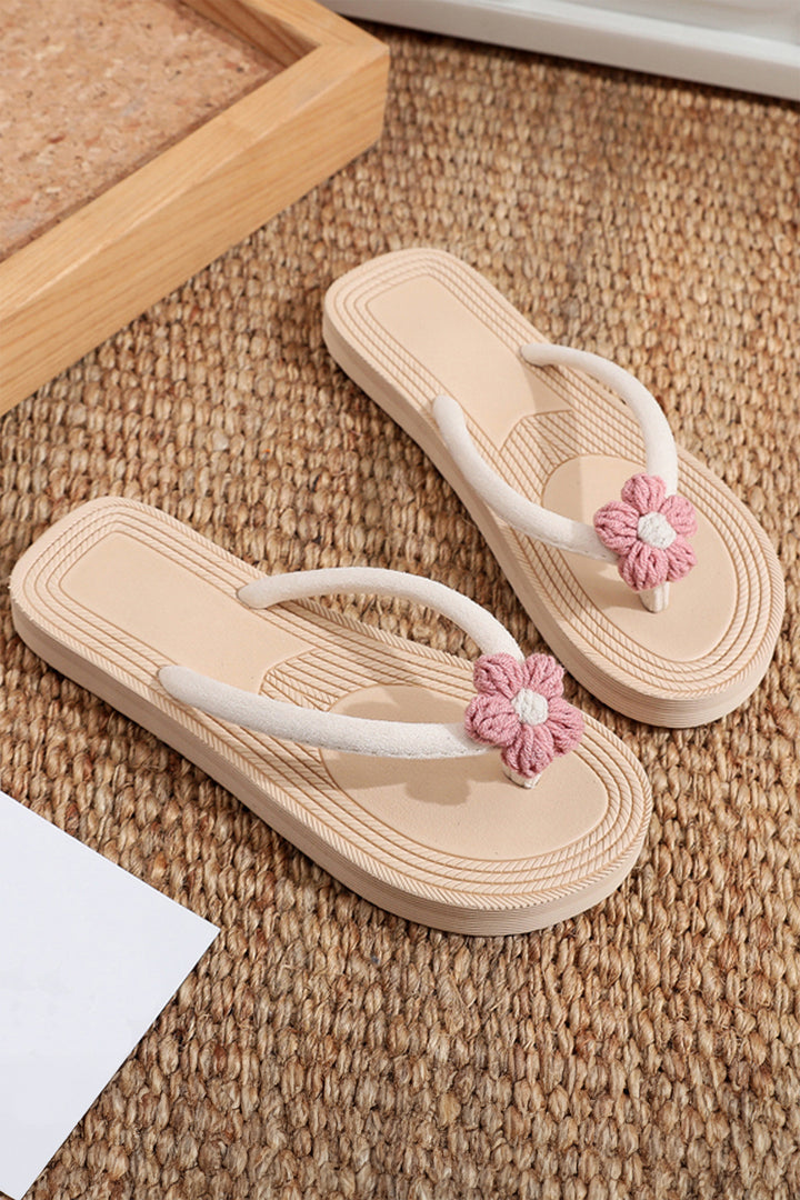 Corded Flower Vacation Casual Flip Flops