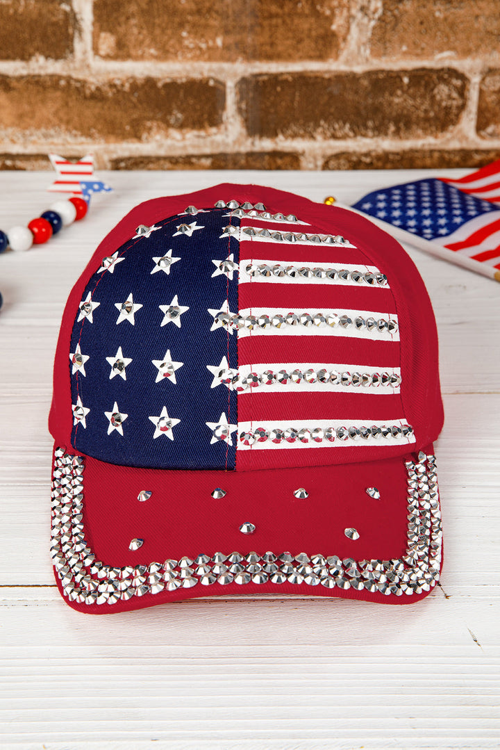 Baseballkappe mit amerikanischer Flagge und Strassdekor