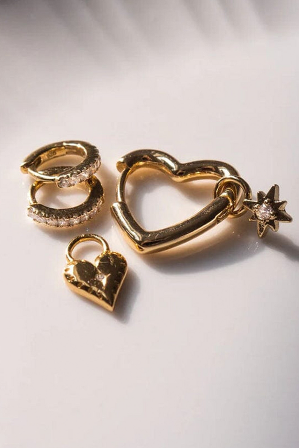 Heart Shape Plated Alloy Hook Earrings