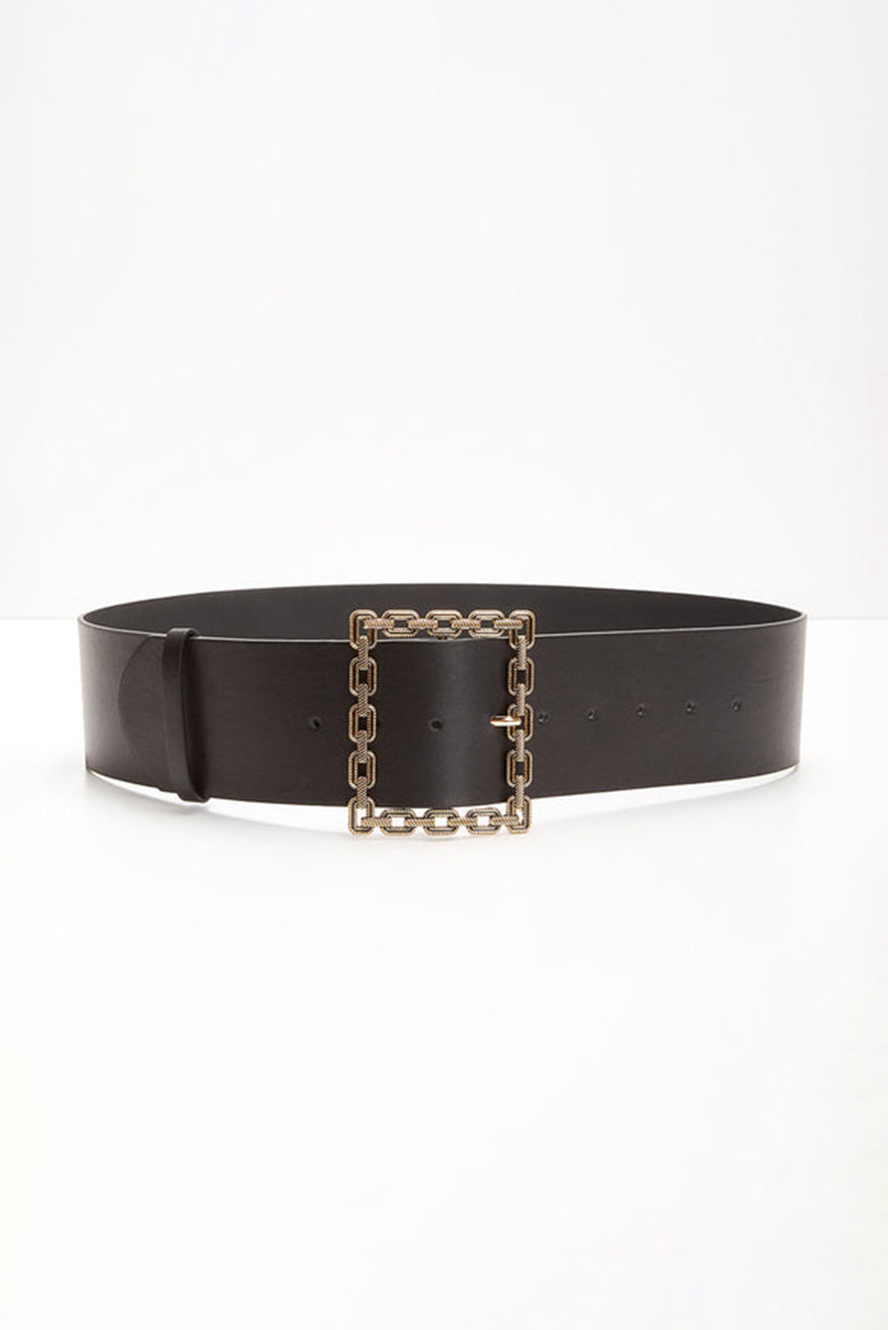 Ceinture en similicuir à boucle carrée