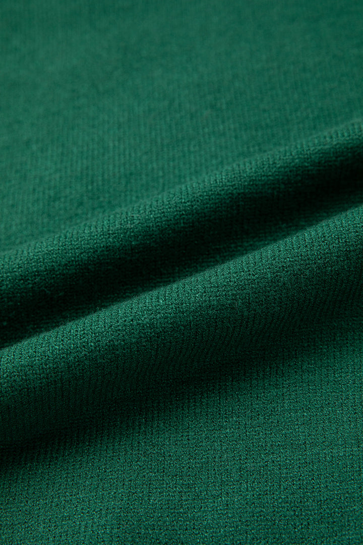 Blackish Green Abstract Dog Embroidery Christmas Fashion Round Neck Sweater