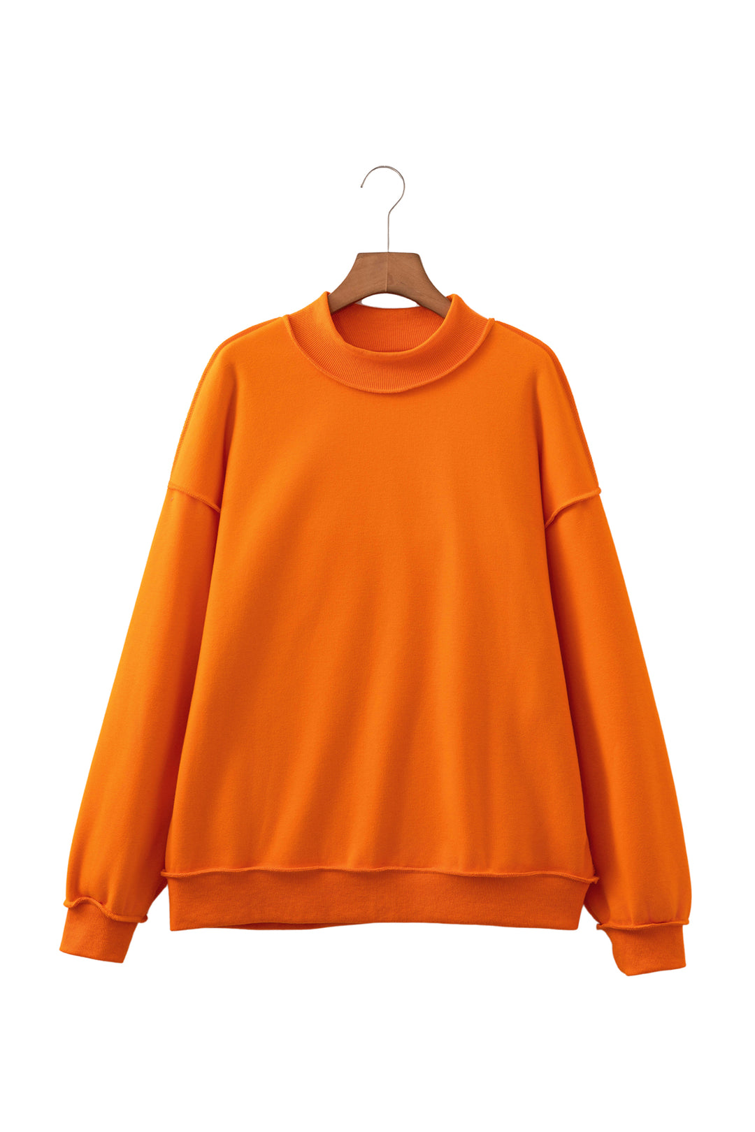 Carrot Oversize Drop Shoulder Reversible Mock Neck Sweatshirt