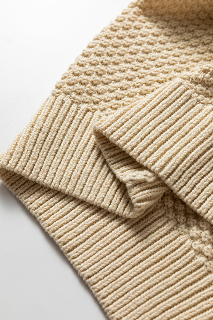 Button Front Cropped Cardigan Sweater