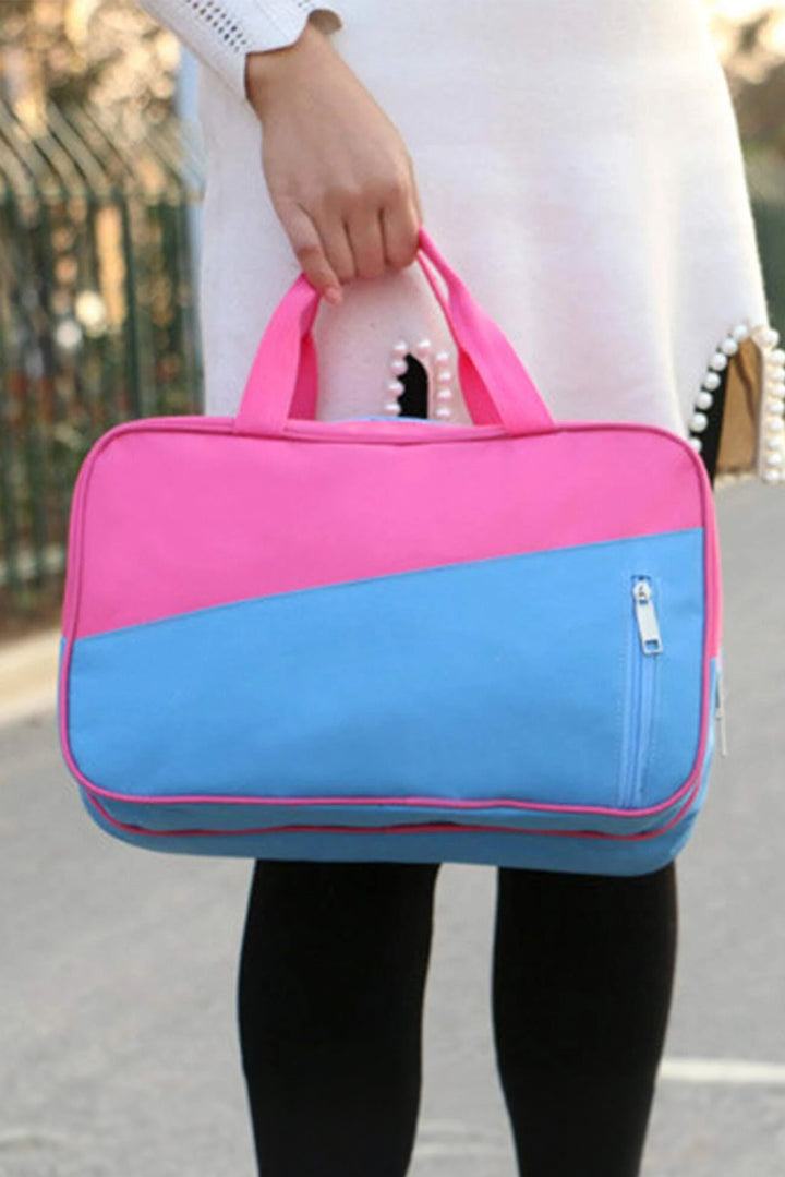 Color Block Multi Zip Pocket Portable Yoga Bag