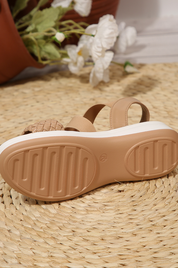 Gewebte, elastische Criss-Cross-Slope-Sandalen