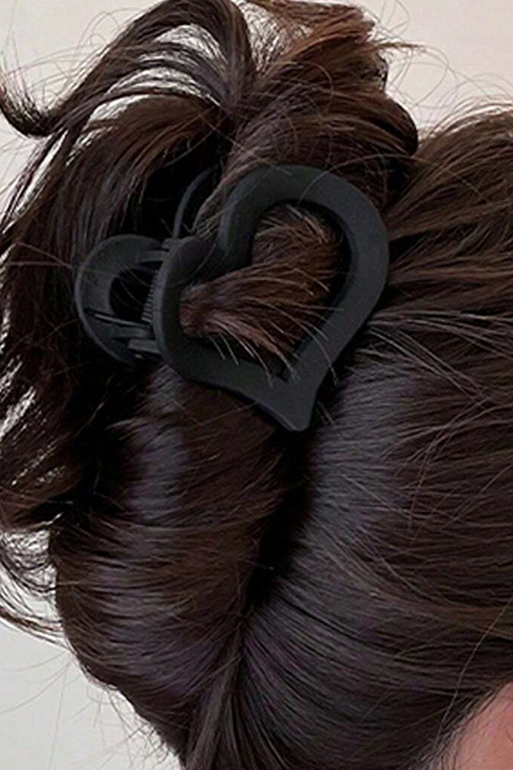 Cutout Heart Shape Frosted Small Hair Clip