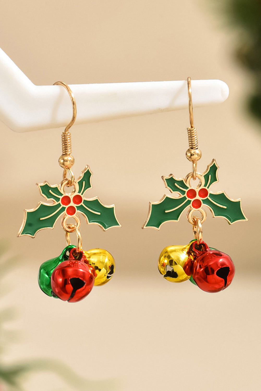 Vergoldete Weihnachts-Ohrringe mit Glöckchen