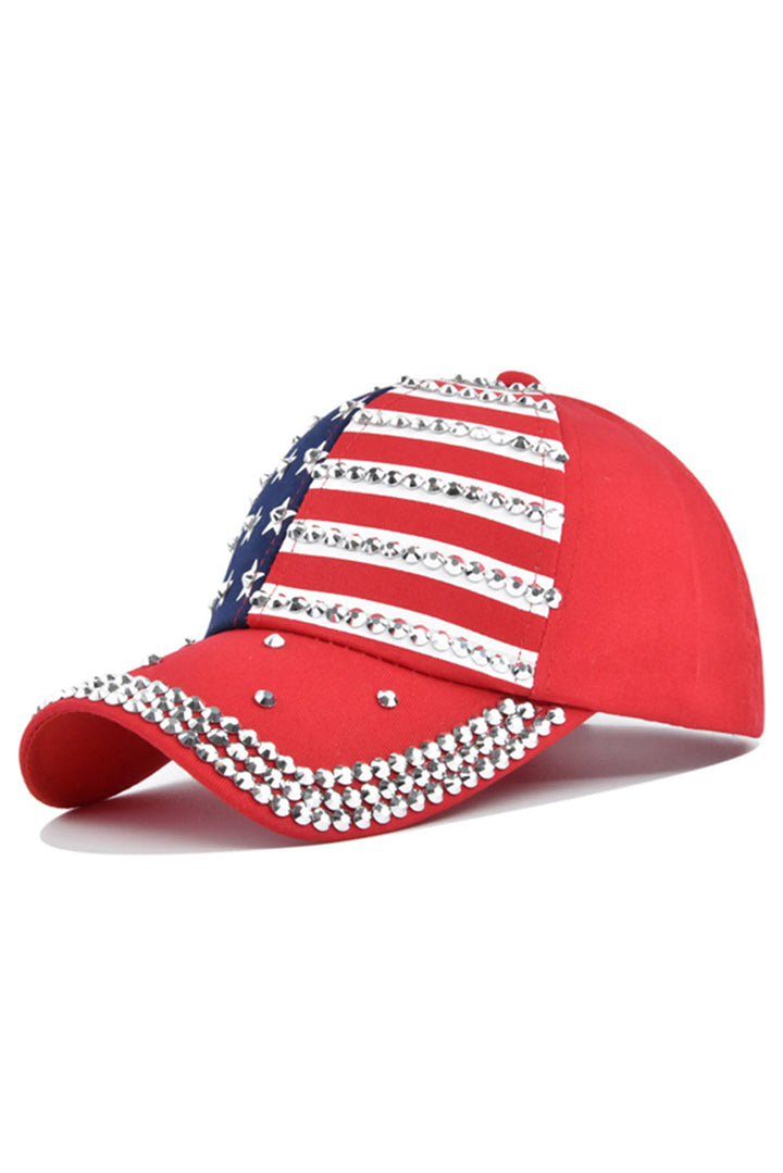 Baseballkappe mit amerikanischer Flagge und Strassdekor