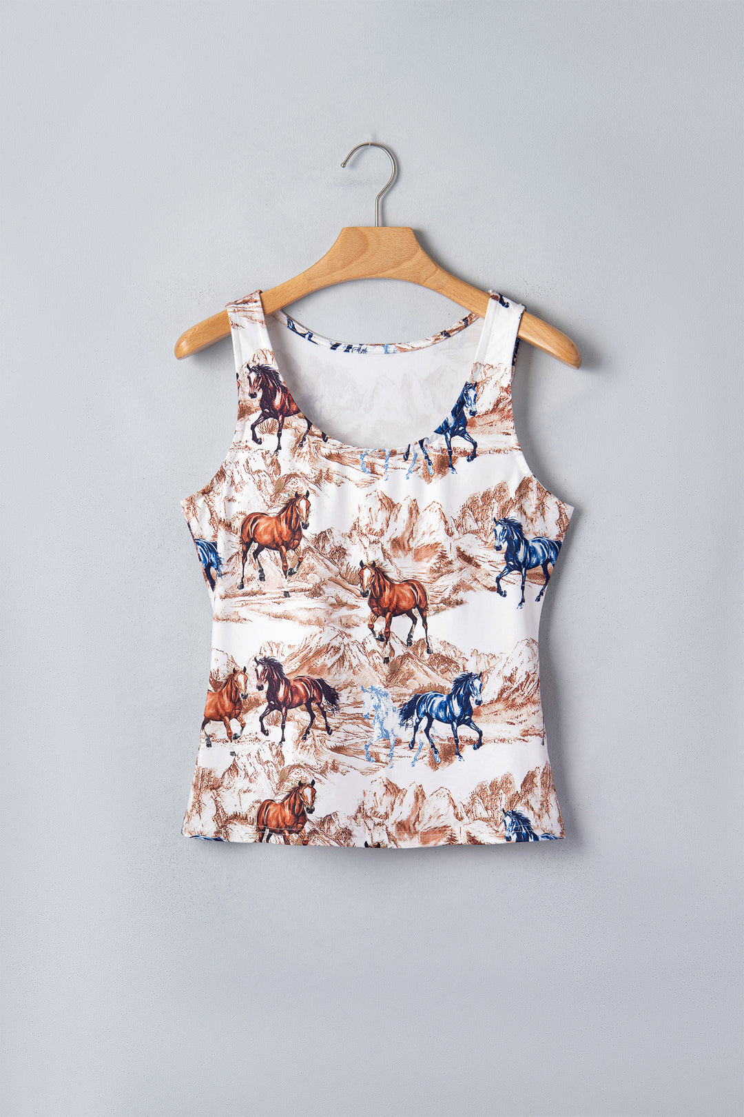 Brown Horse Hat Western Slim Tank Top