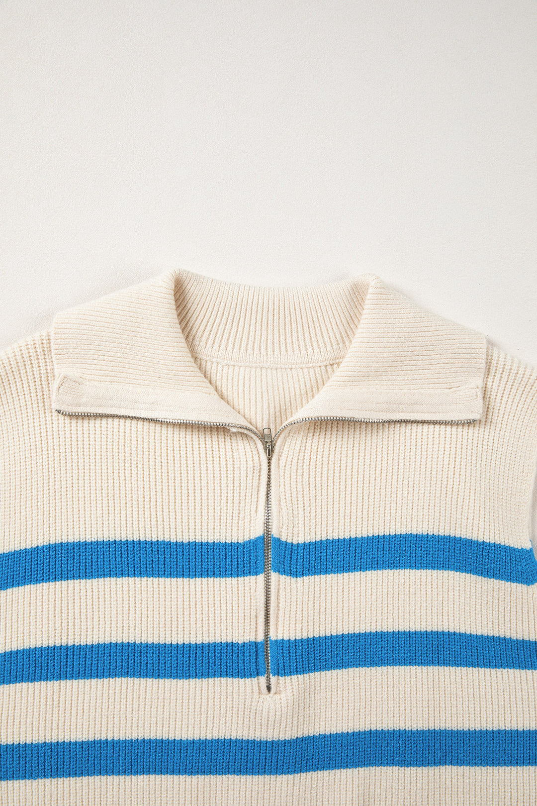 Ribbed Half Zip Collared Sweater Vest