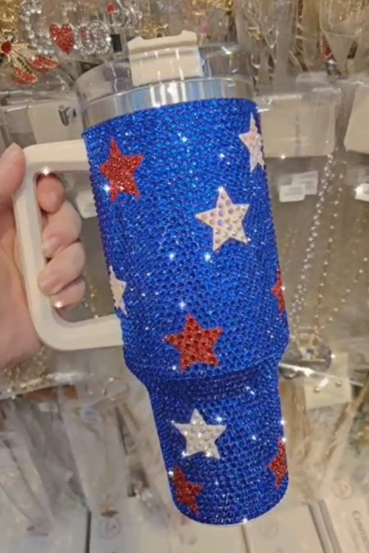 Star Shape Rhinestone Handle Large Vacuum Cup 40oz