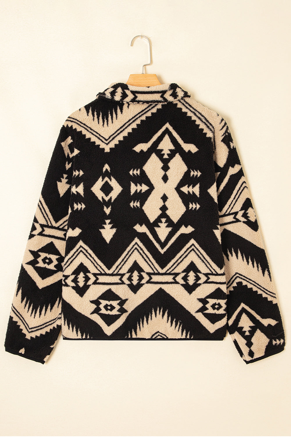 Western Aztec Half Placket Plush Sweatshirt