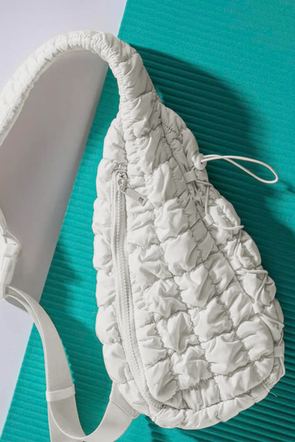 Marshmallow Quilted Drawstring Decor Sling Bag