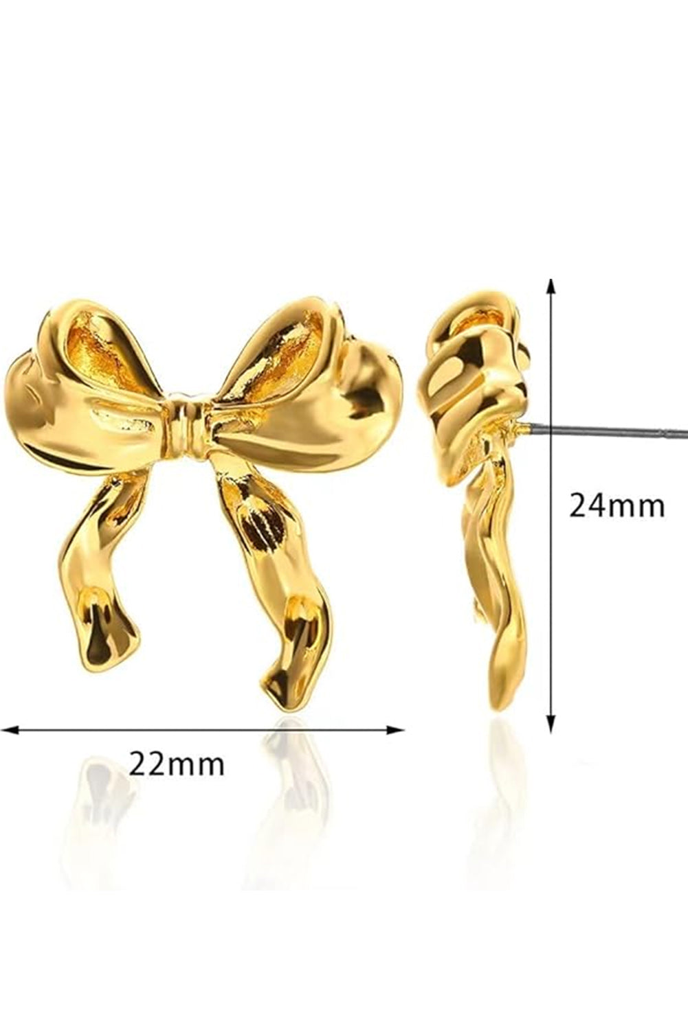Elegante, vergoldete Ohrstecker im Schleifendesign