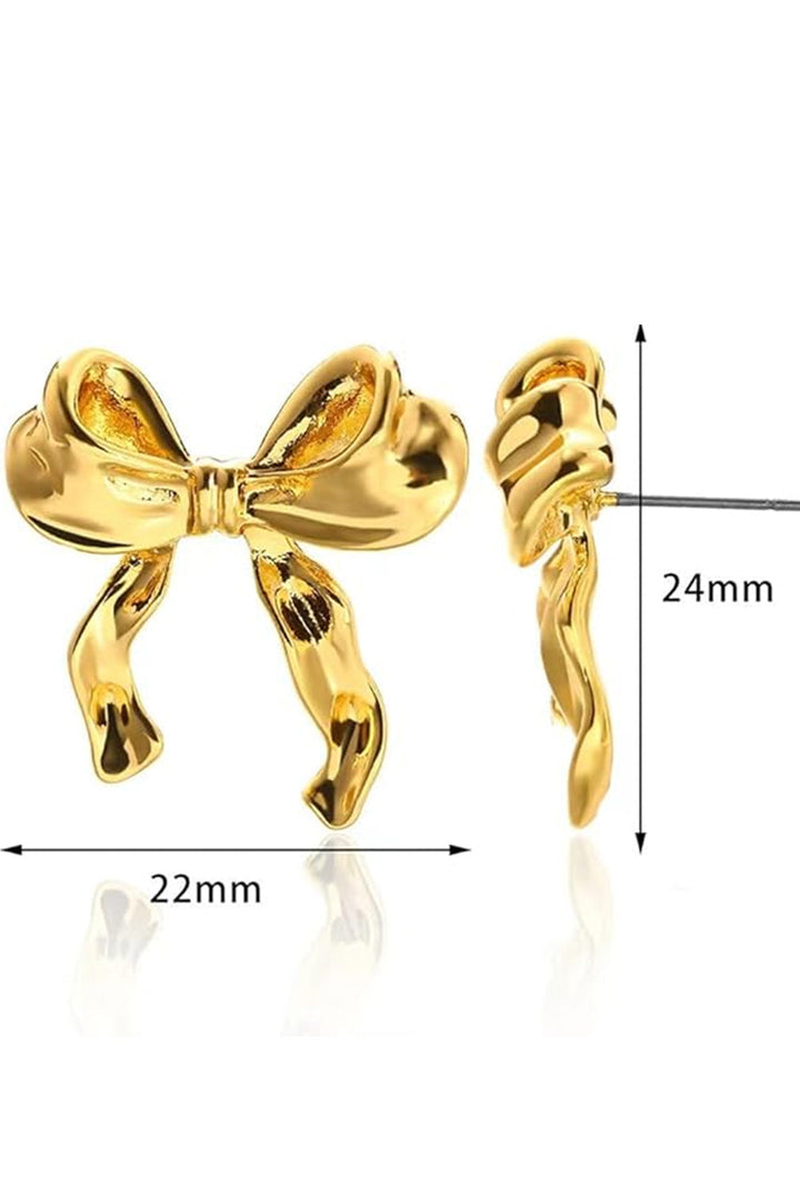Elegante, vergoldete Ohrstecker im Schleifendesign