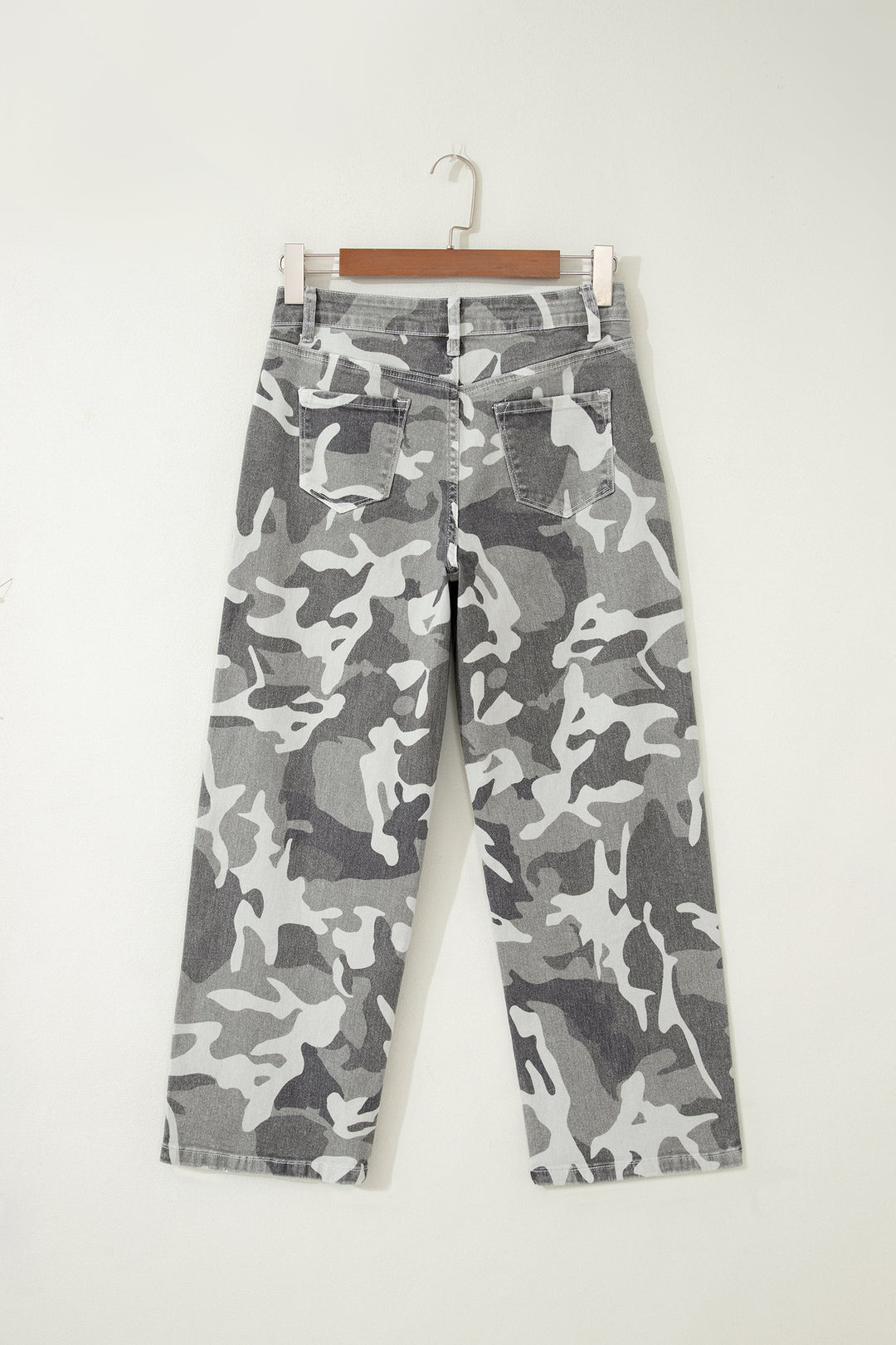 Green Camo Pattern Cotton Denim Shift Jeans