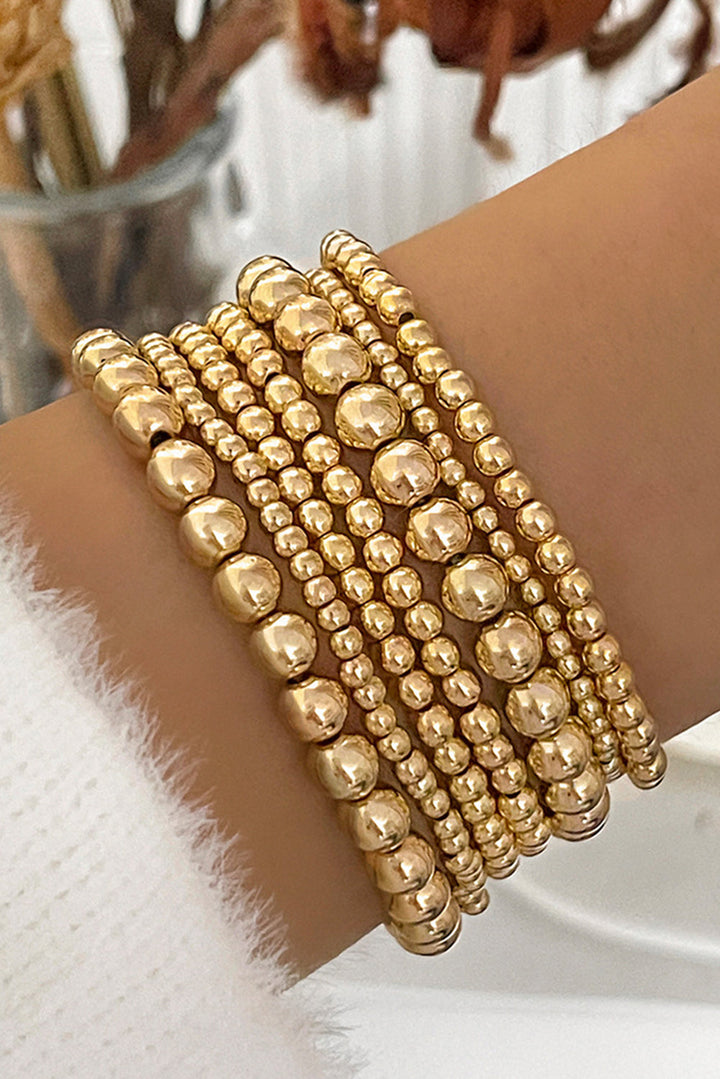 7pcs/Set Minimalist Plated Beaded Luxury Bracelet Set