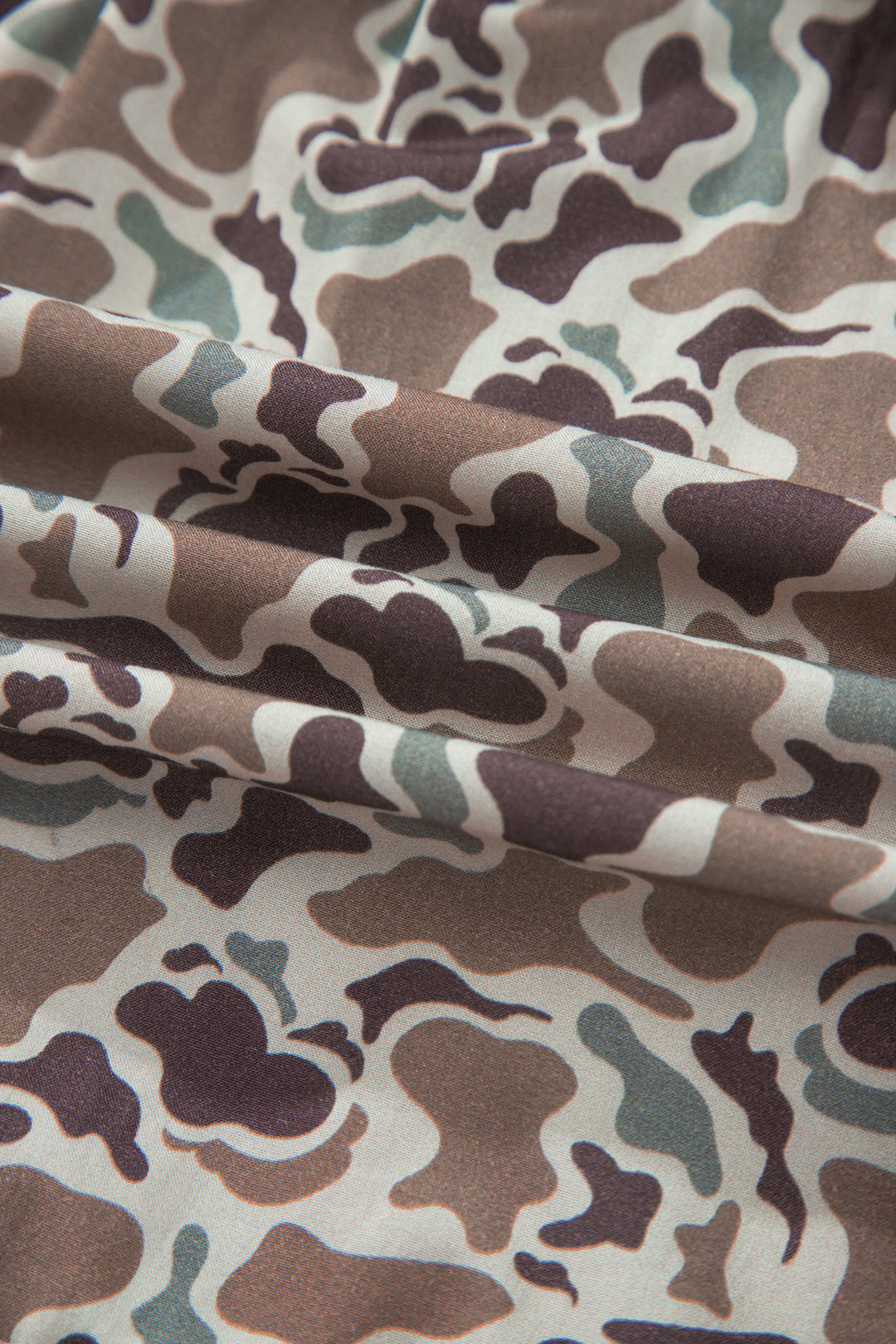 Khaki Camouflage Print Ruffle Boxer Shorts