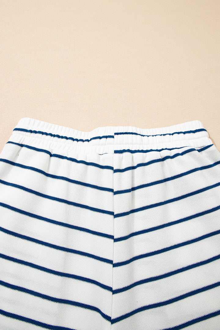 Sail Blue Casual Wide Leg 2pcs Pants Set