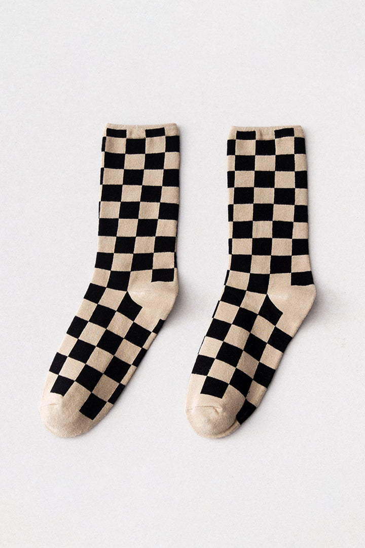 Crew-Socken mit Schachbrettmuster