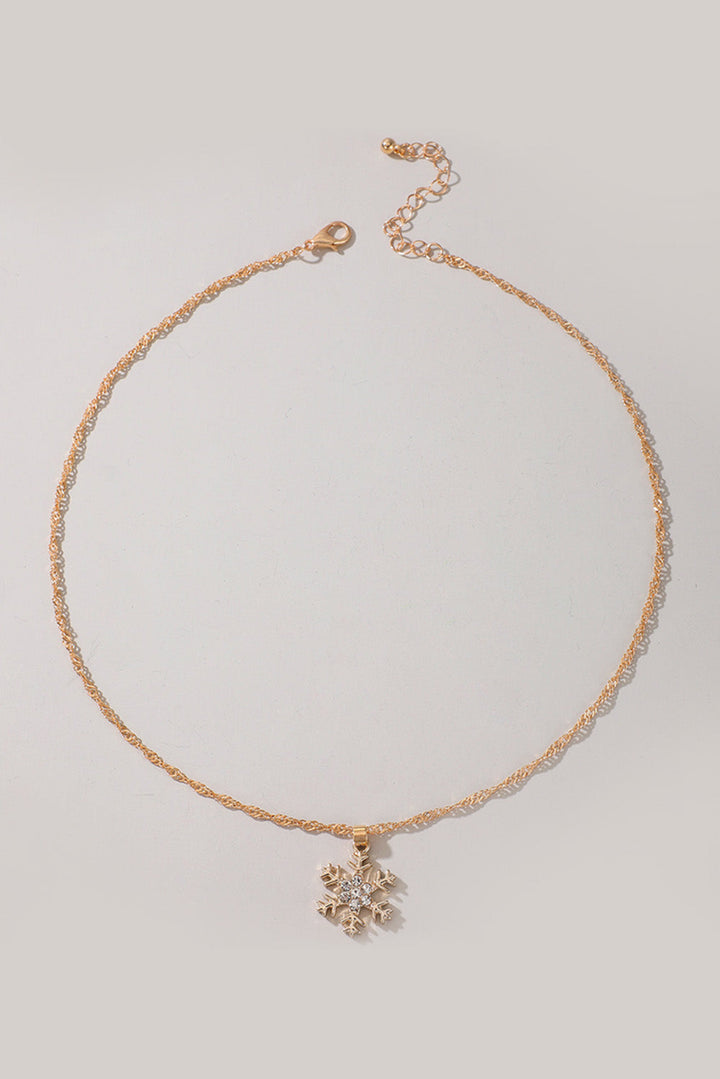 Collier de Noël tendance avec flocon de neige en strass