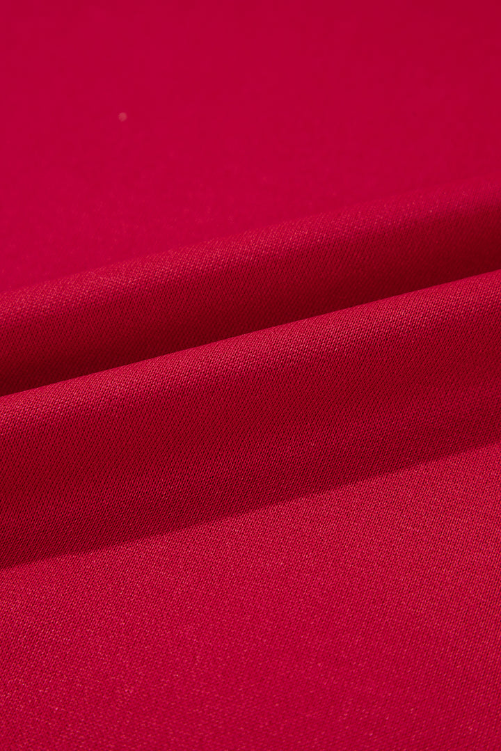 Fiery Red Contrast Bow Decor Dropped Sleeve Crewneck Sweatshirt