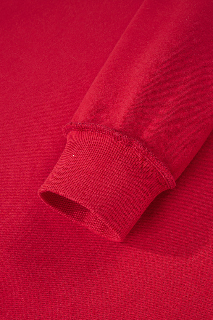 Oversize Drop Shoulder Reversible Mock Neck Sweatshirt
