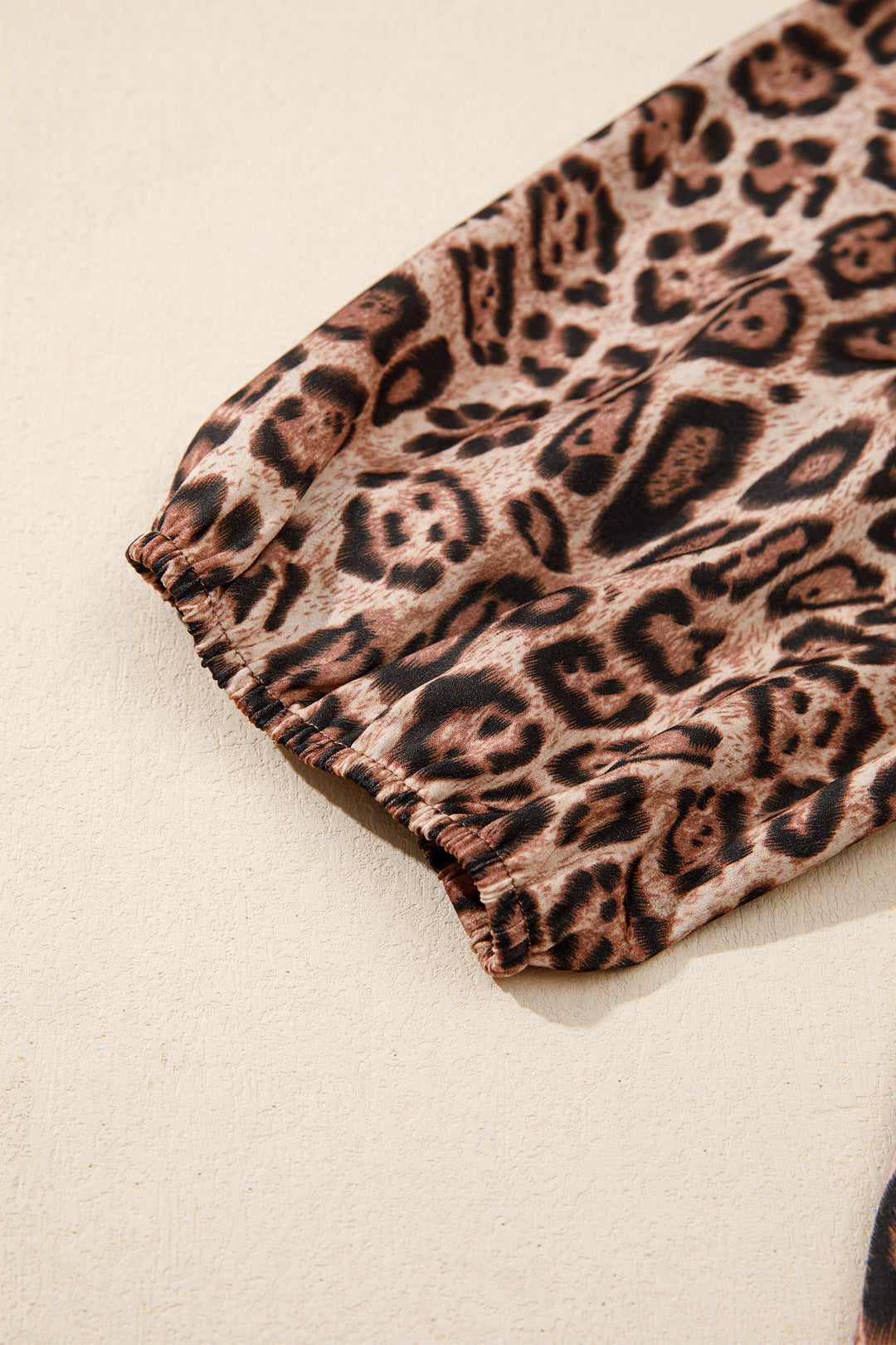 Leopard Bow Tie Puff Sleeve Blouse