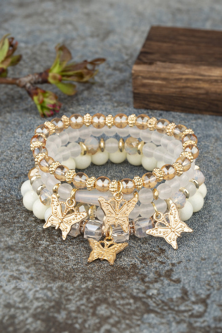 Ensemble de 4 bracelets bohèmes en perles papillon