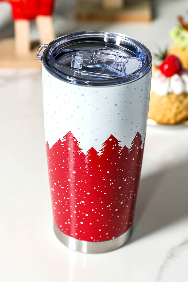 Christmas Tree Elk Print Stainless Steel Tumbler 20 OZ