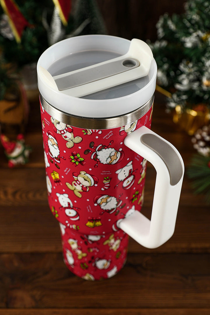Gobelets en acier inoxydable avec poignée et imprimé de Noël, 1 134 ml