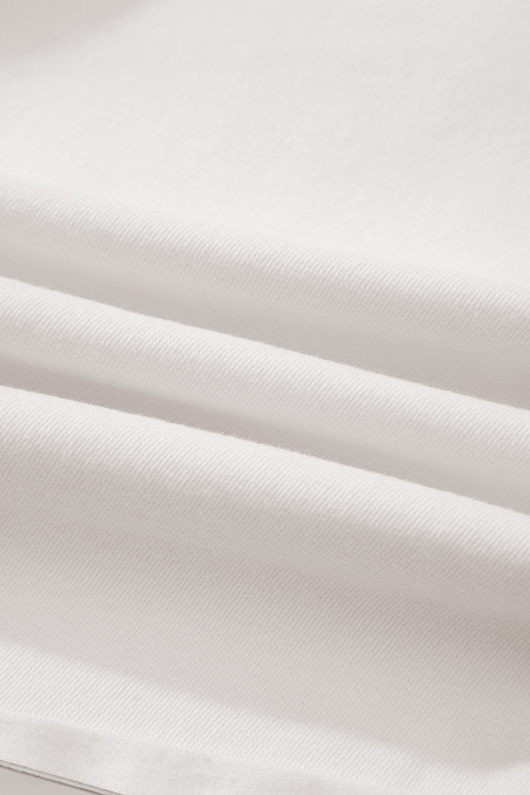White Solid Color Rolled Cuffs Denim Bermuda Shorts