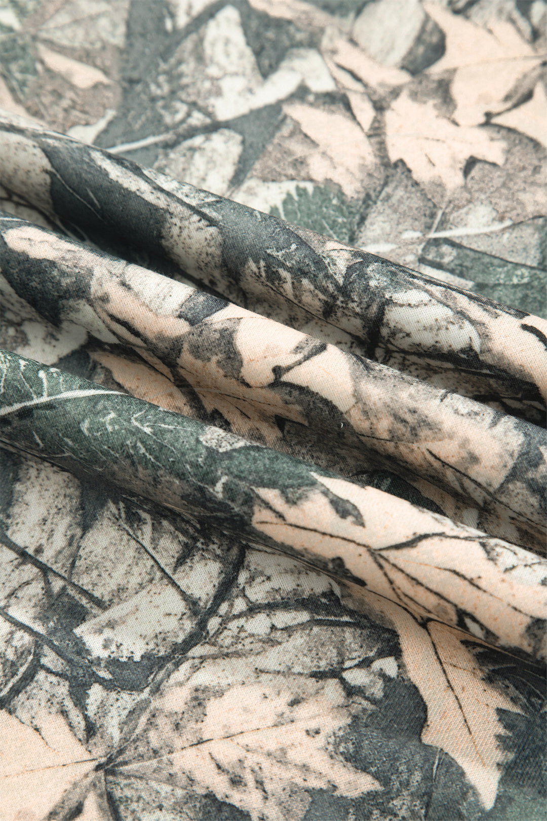 Brown Jungle Camouflage Print Long Sleeve Top Plus Size Pant Set