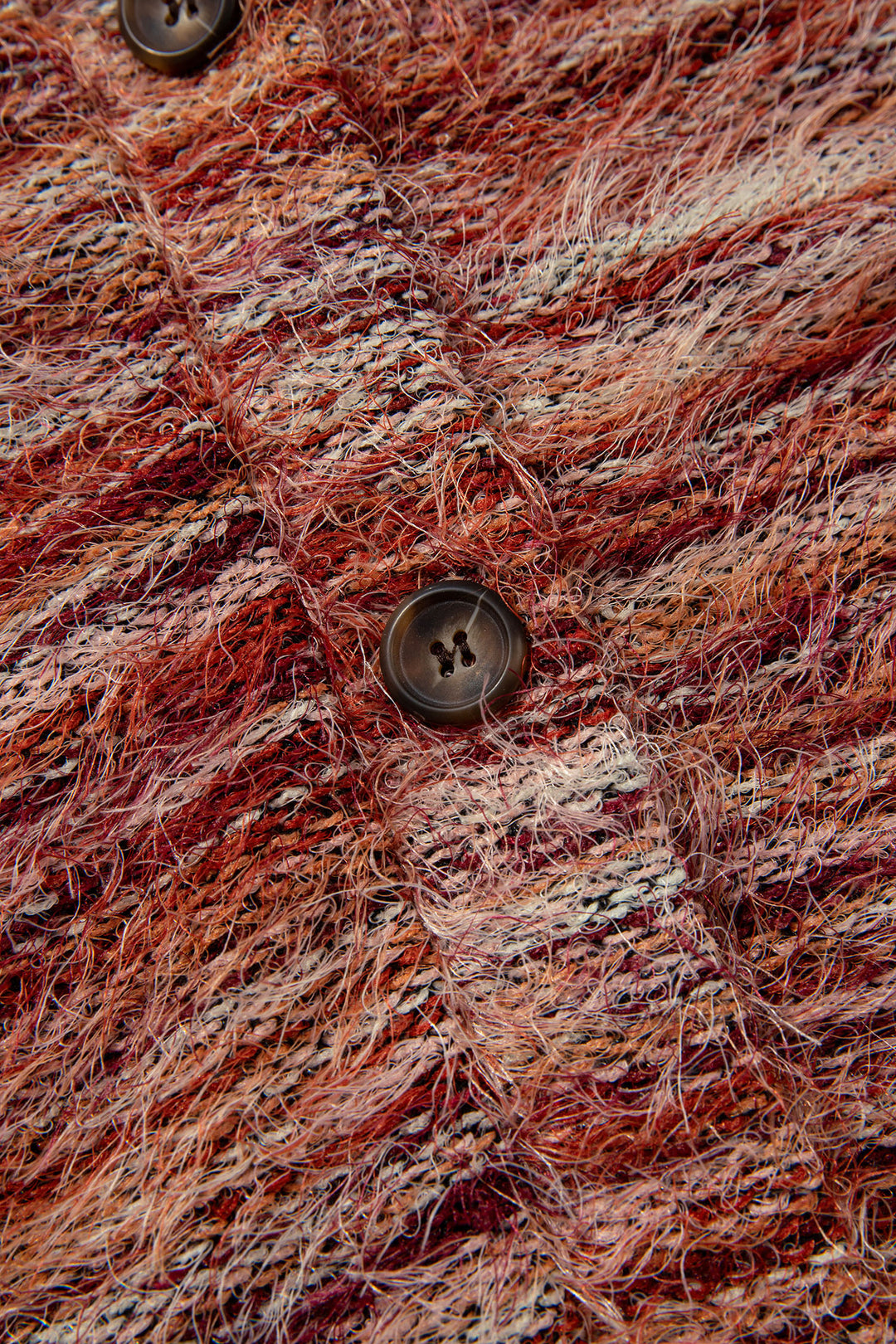 Tawny Fuzzy Striped Button Front Cardigan Sweater