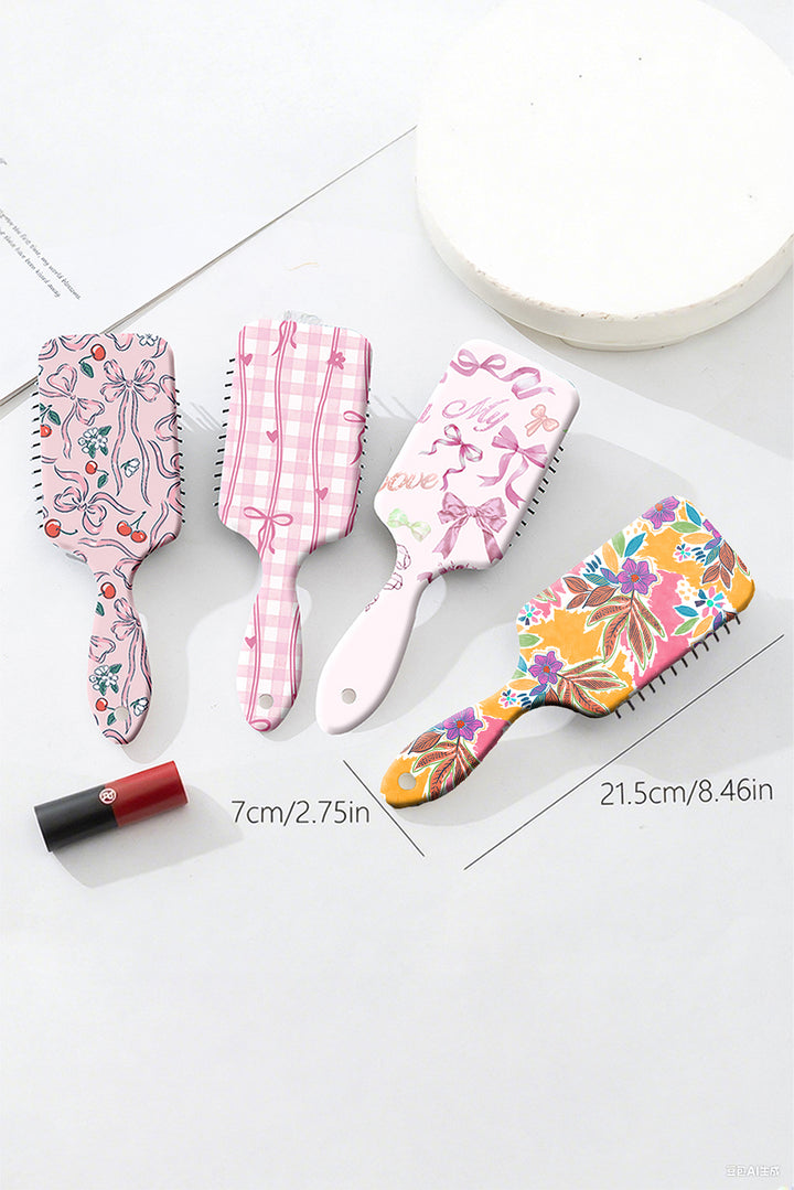 Boho Vacation Floral Print Large Cushion Paddle Comb