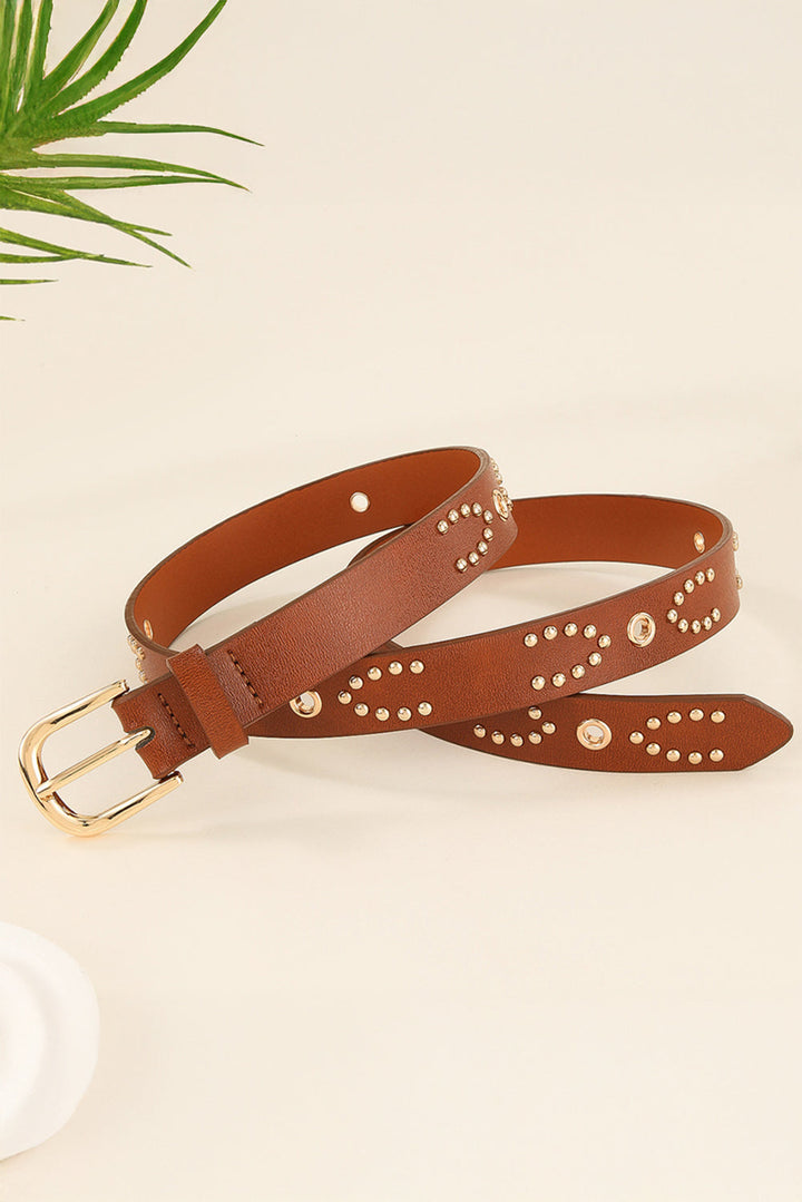 Ceinture en cuir PU clouté