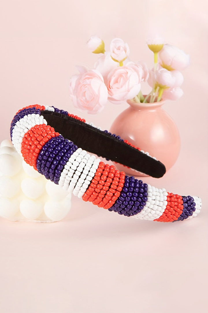 Flag Day Beaded Wide Headband