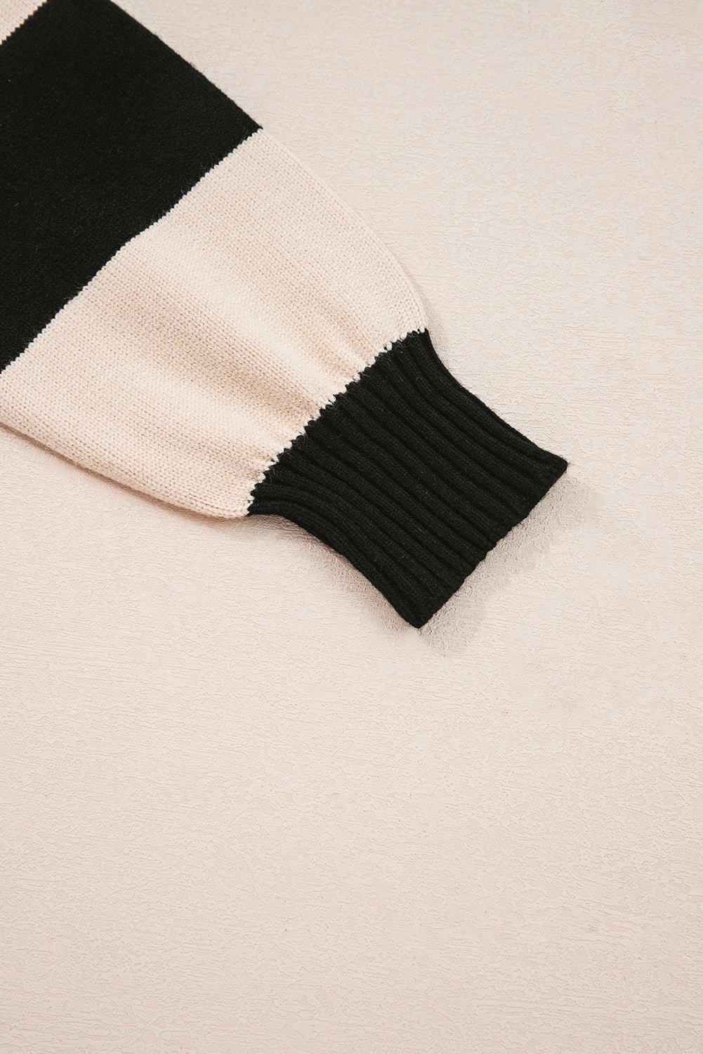 Black Stripe Two in One Knitted Top Splicing Hem Sweater Dress