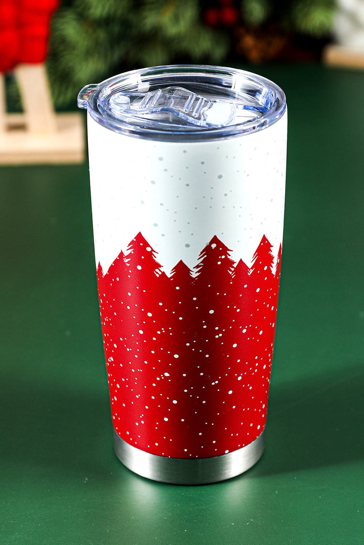Christmas Tree Elk Print Stainless Steel Tumbler 20 OZ
