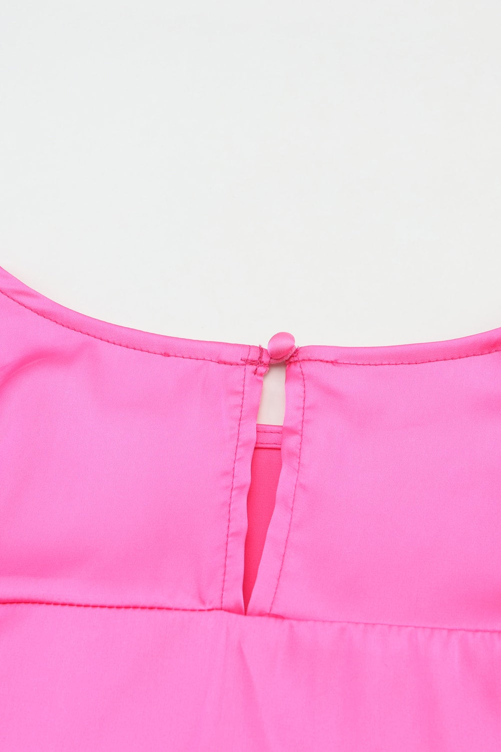 Satin Puff Long Sleeve Crewneck Blouse