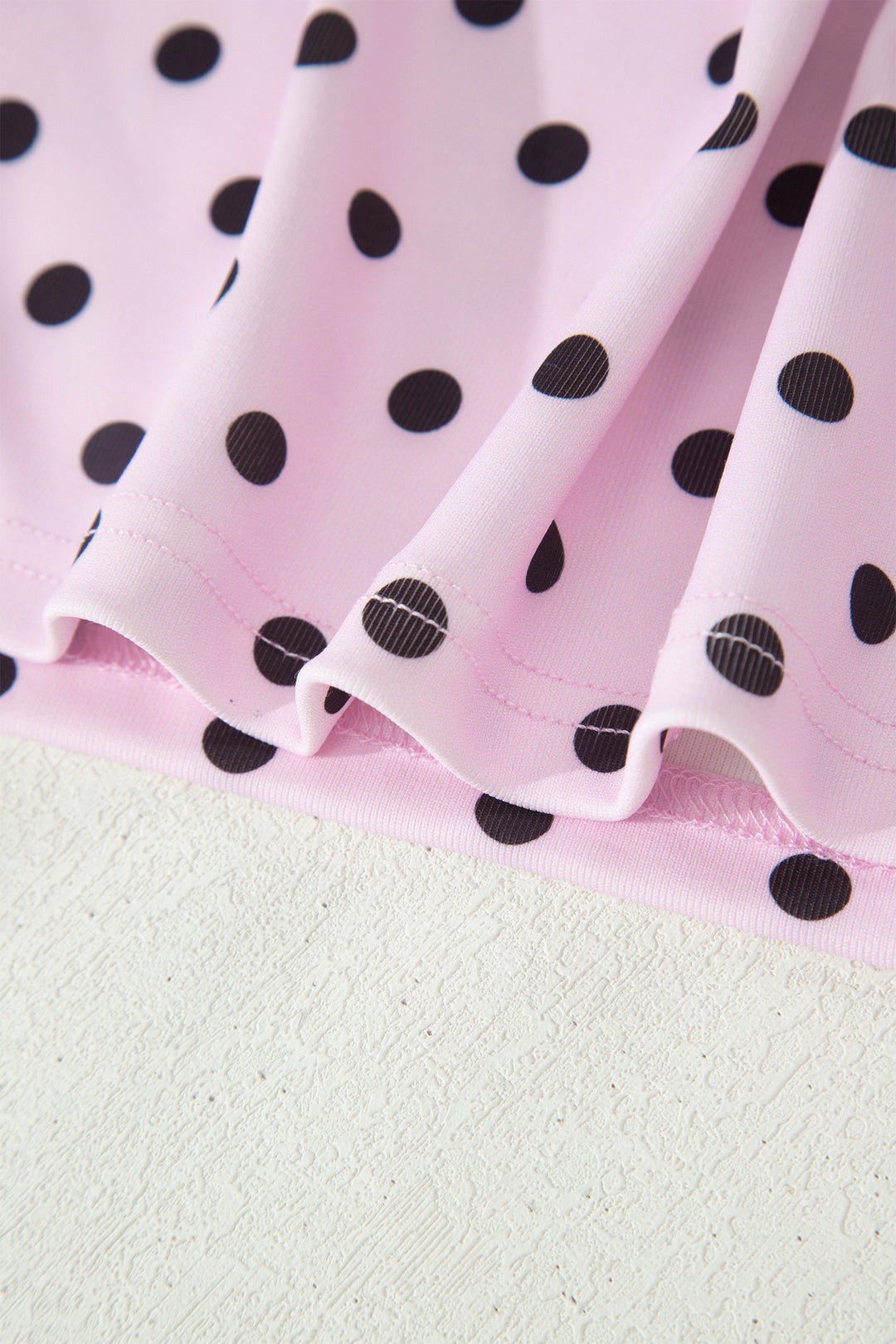Pink Polka Dot Halter Tank Drawstring Elastic Waist Short Set