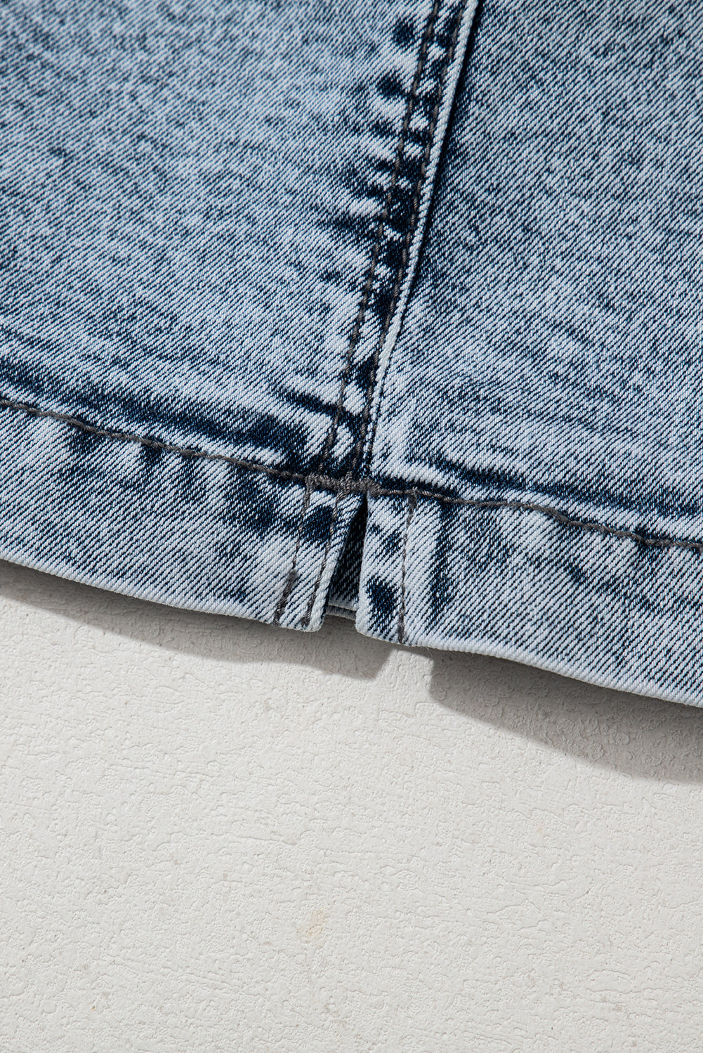 Dusk Blue Drawstring Elastic Waistband Pocketed Denim Shorts