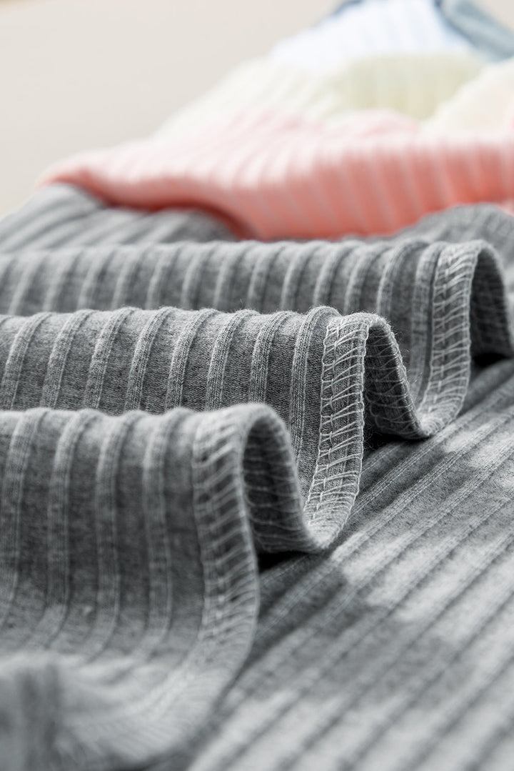 Ribbed Color Block Patchwork T-shirt