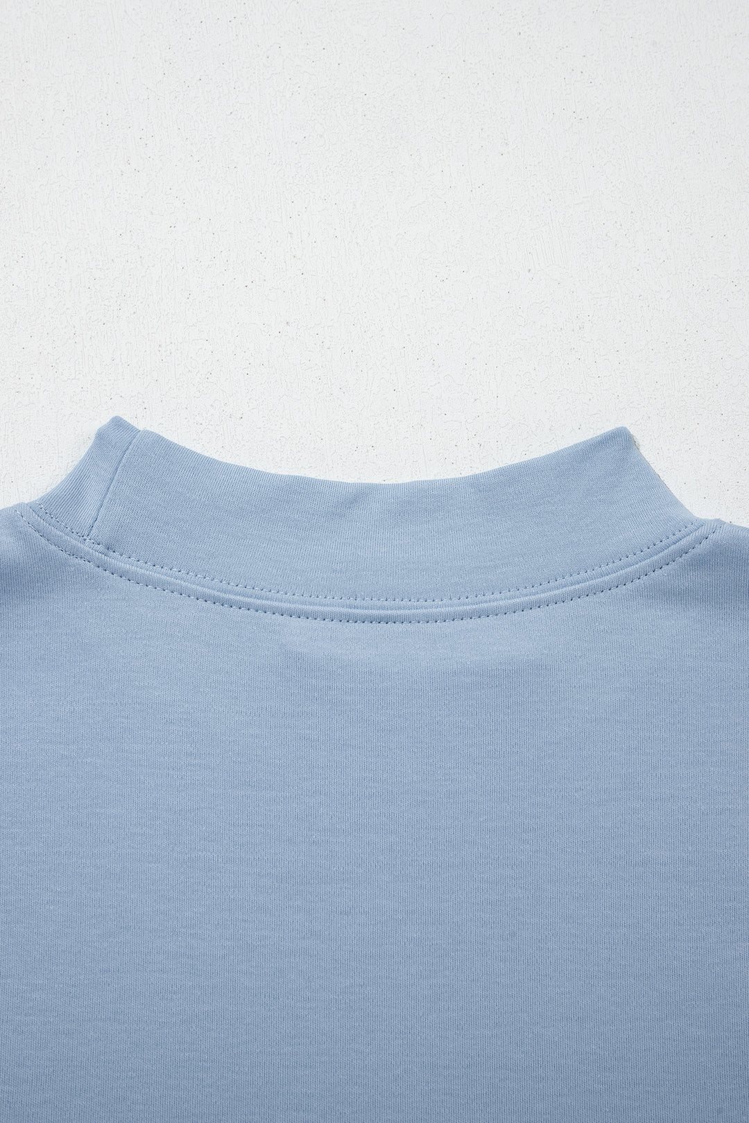 Beau Blue Solid Color High Neck Oversize Tee