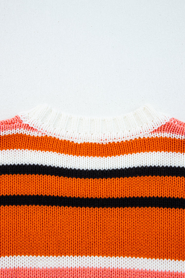 Drop Shoulder Cropped Pullover Sweater