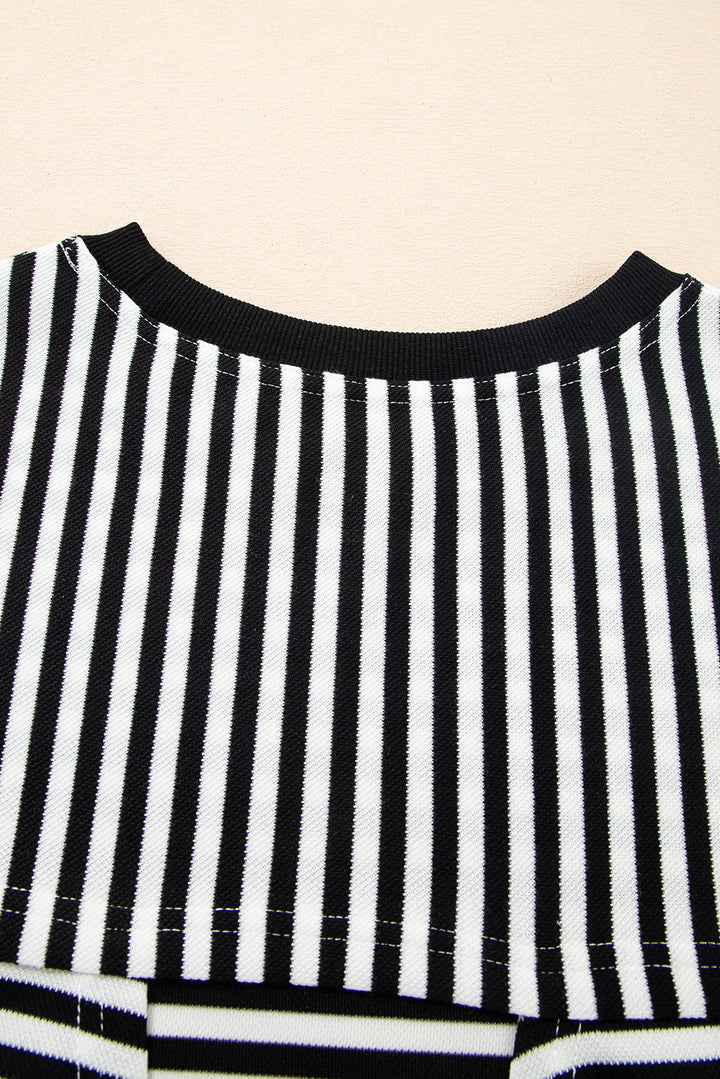 Bowknot Cutout Back Drop Shoulder Wide Bracelet Sleeve Loose Tee