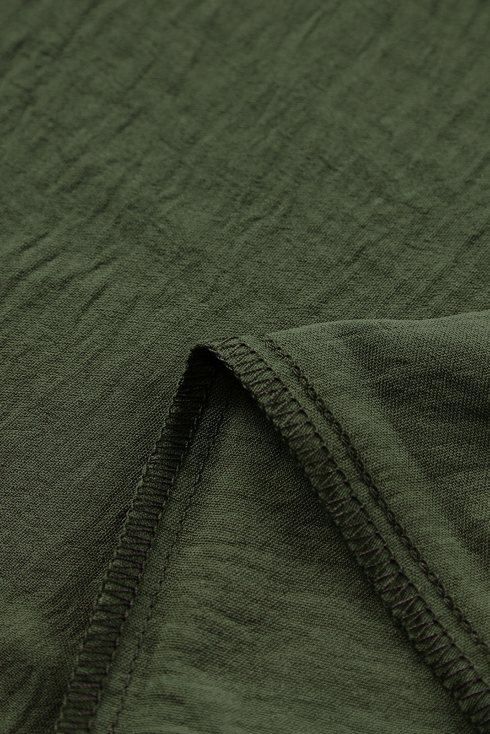 Green Solid Color Drawstring Smocked Waist Joggers