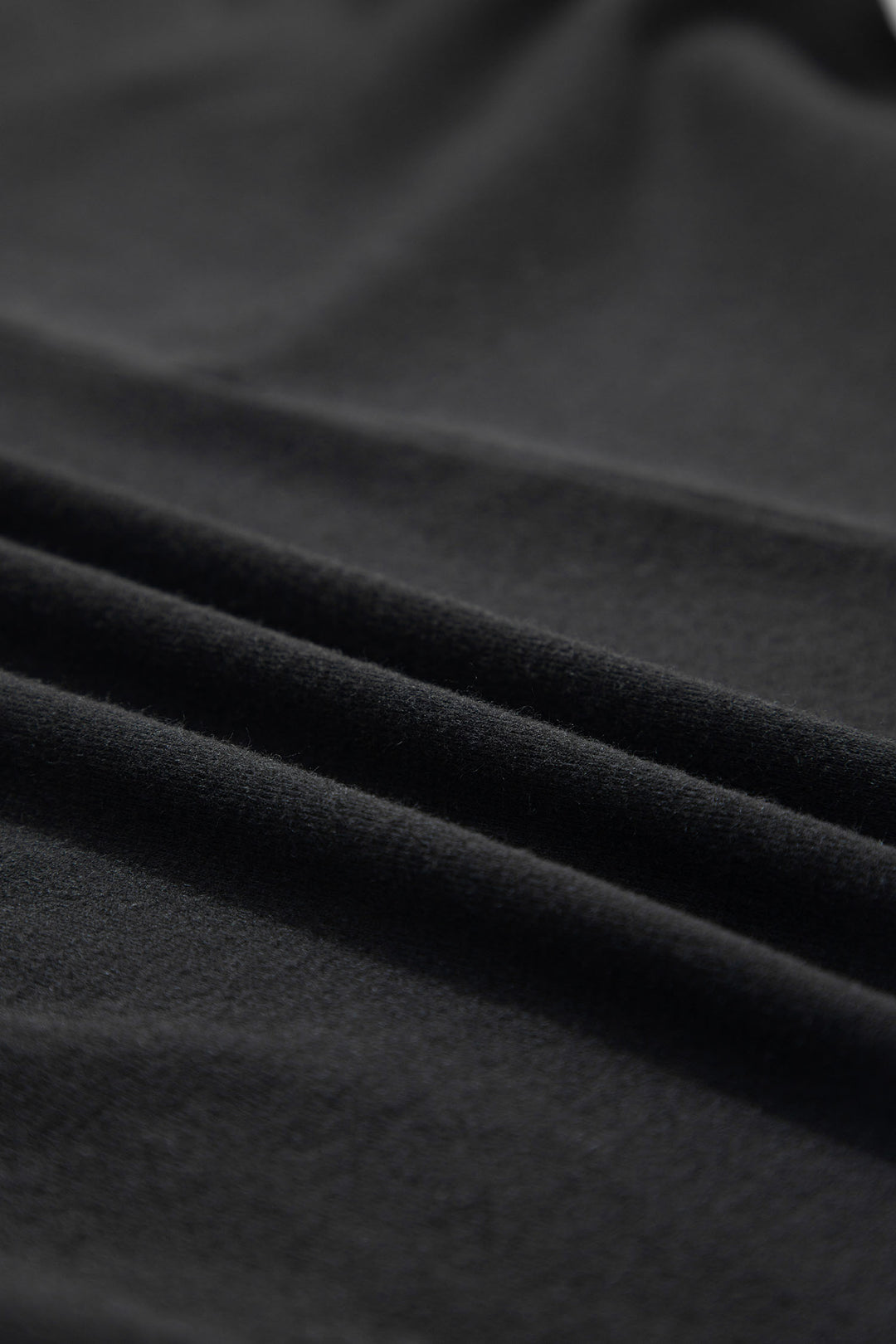 Black High Neck Long Sleeve Top
