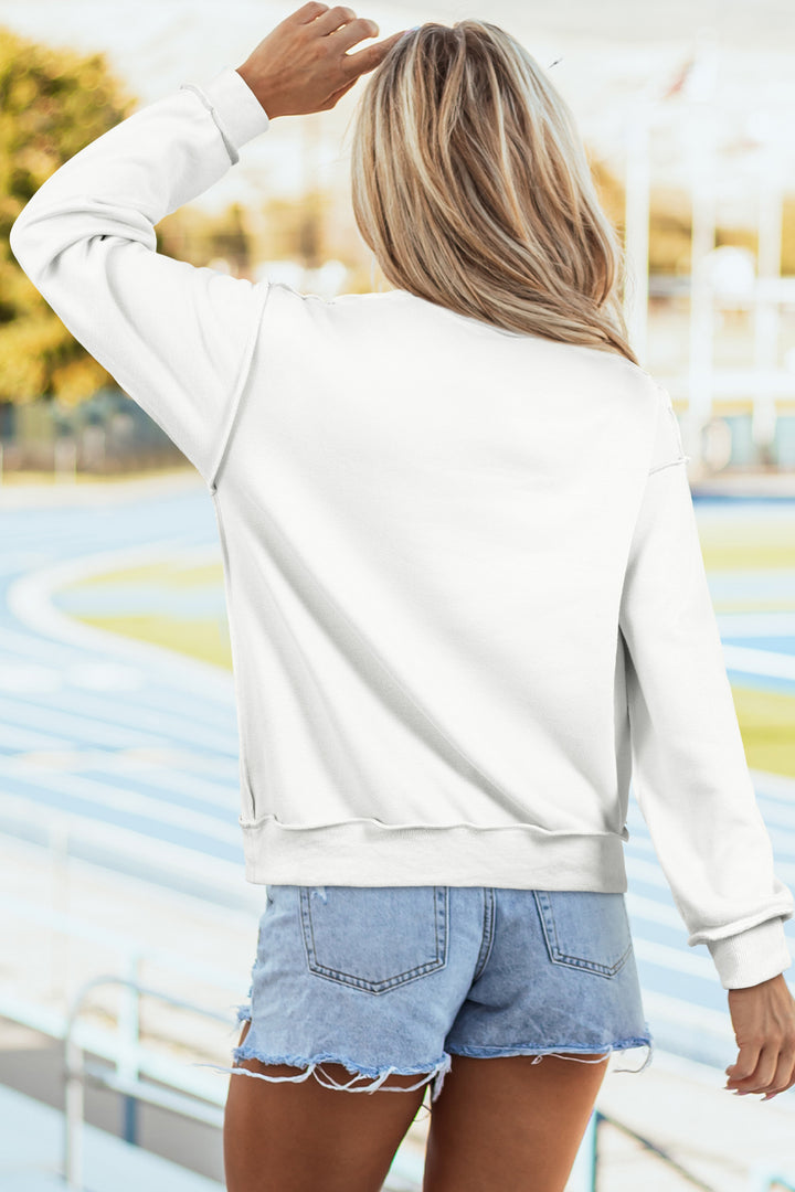 Oversize Drop Shoulder Reversible Mock Neck Sweatshirt